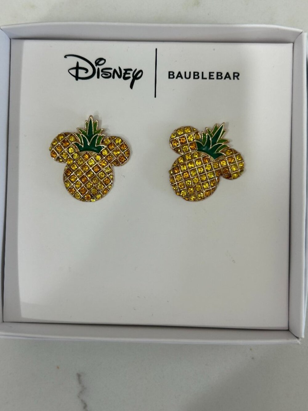 Baublebar Disney Mickey Mouse Pineapple Stud Rhinestone Earrings